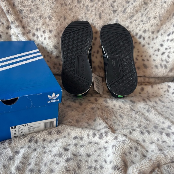 Adidas Black Sneakers with Green Highlights